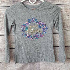 🍁3/$12 Cat & Jack Gray long-sleeve print tee🍁